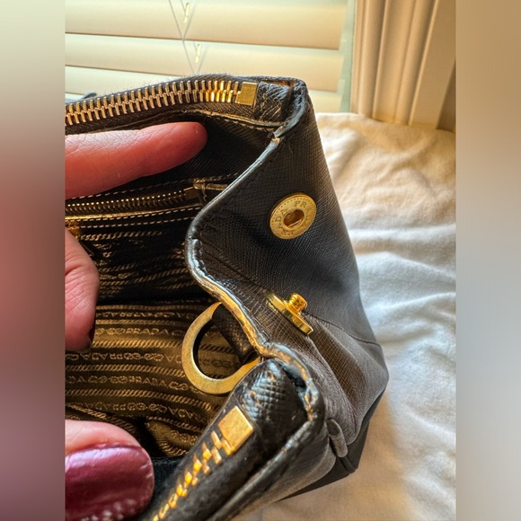 Prada Small Galleria Double Zip Saffiano Leather Bag - Picture 10 of 15